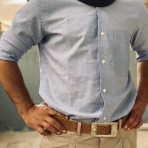 Camisa Oxford Celeste