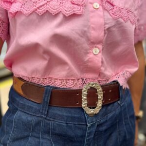 Cinto de rositas y ñandu bordo