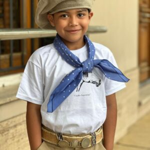 Pañuelo a lunares azul