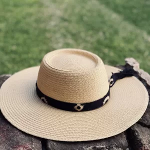 Toquilla Artesanal Argollas Azules N°9